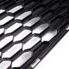 Front Upper & Lower Bumper Grill Mesh Hood Grille Replacement Black 2015-2017 Compatible For Ford Mustang GT 5.0L Without Emblem upgrade 2016