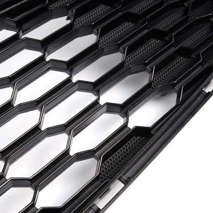 Front Upper & Lower Bumper Grill Mesh Hood Grille Replacement Black 2015-2017 Compatible For Ford Mustang GT 5.0L Without Emblem upgrade 2016