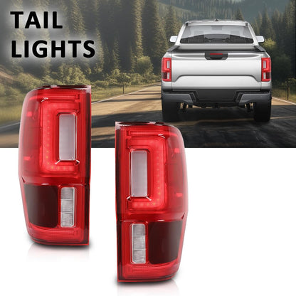 G-PLUS LED Tail Light Assembly Rear Brake Lamp w/Wiring Harness Left and Right Compatible with Ford Ranger 2019-2023 with Blind Spots Models Red Lens KB3Z-13405-G Faros Traseros Luces Traseras