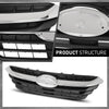 G-PLUS Front Grille Chrome & Black Compatible with Subaru Legacy 2013-2014 91121AJ13A, SU1200157