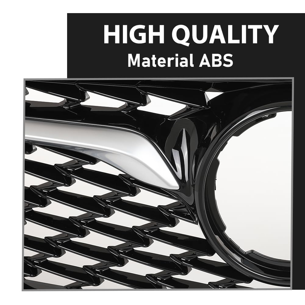 G-PLUS Front Bumper Grille With Chrome Trim Compatible with Buick Regal Sportback 2018-2020 Black