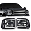 G-PLUS LED Headlights, Compatible with Ford F250 F350 F450 F550 2005 2006 2007 Super Duty Headlamps,Clear Lens Black Housing Clear Reflector Left & Right