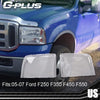 G-PLUS Front Headlight Lens Cover Compatible with 05-07 Ford F250 F350 F450 F550, Left & Right Side (Clear Lens)