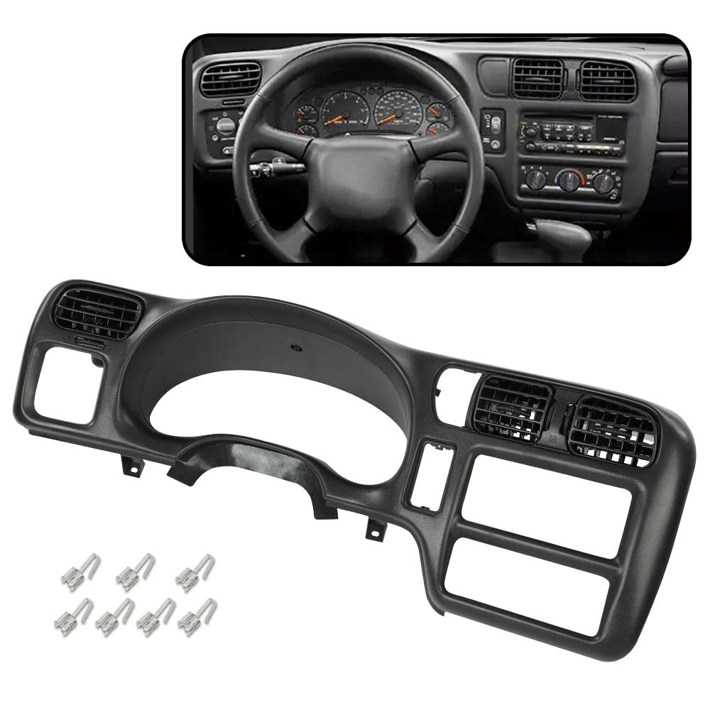 G-PLUS Dashboard Cover Single Din Compatible with Chevy Blazer S10/GMC Jimmy Sonoma 1998-2004 Dash Trim Bezel Cover (Black)