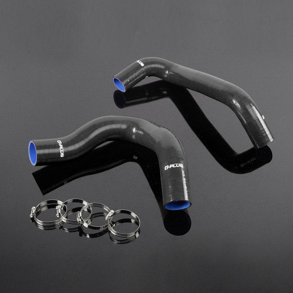 G-PLUS Silicone Coolant Hose Kit Clamps Compatible With 1967-1980 V8 Cleveland Engine F Series Pickups /V8 Broncos,2PCS Black