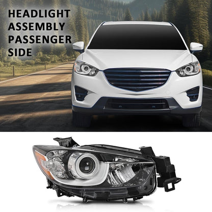G-PLUS Headlight Assembly Fit Mazda CX-5 4-Door Sport Utility 2013-2016,Not Fit Factory HID/Xenon Right Side Front Headlamp,faros delanteros Clear Lens Chrome Houisng Amber Reflector