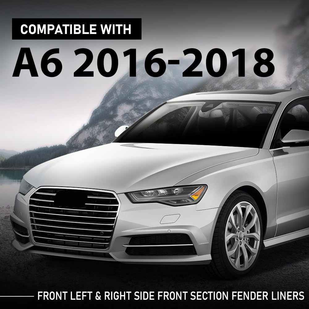 G-PLUS Front Left+Right Side Fender Liners Compatible with Audi A6 S6 2016-2018 4G0853888J, 4G0853887J
