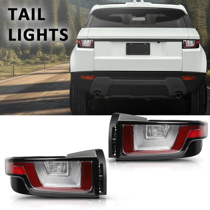 G-PLUS LED Tail Lights Rear Brake Lamps Compatible with Range Rover Evoque 2012-2018 Pair LR025146, LR025147 Luces Traseras Rear Brake Lamps Assembly