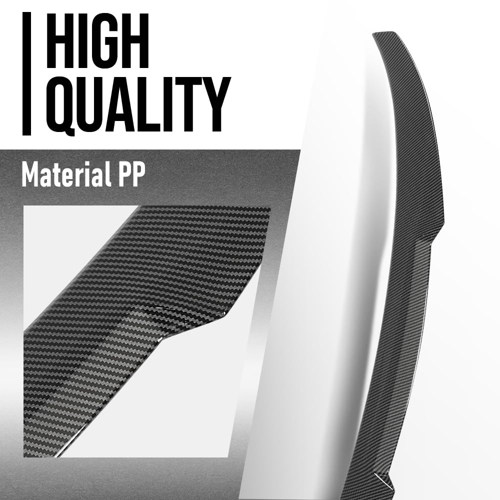 G-PLUS Rear Trunk Spoiler Wing Compatible with BMW G20 3 Series 4 Door Sedan 2019 2020 2021 2022 2023 2024 2025, Fit BMW G80 M3 Sedan 2021 2022 2023 2024 2025 Carbon Fiber Black