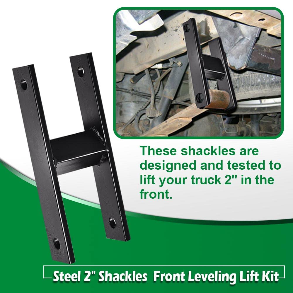 G-PLUS 4x4 Steel 2" Shackles Front Leveling Lift Kits Parts Compatible With1999-2004 Ford F250 F350 4WD