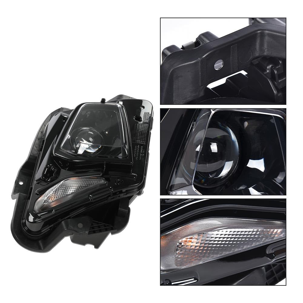 G-PLUS HID/Xenon Projector Headlight w/o Ballast & D3S Bulb Compatible with Chevy Blazer 2019-2021/Not Fit Model w/Factory LED Headlamp Clear Lens Black Housing Right Bumper Headlamps,faros delanteros