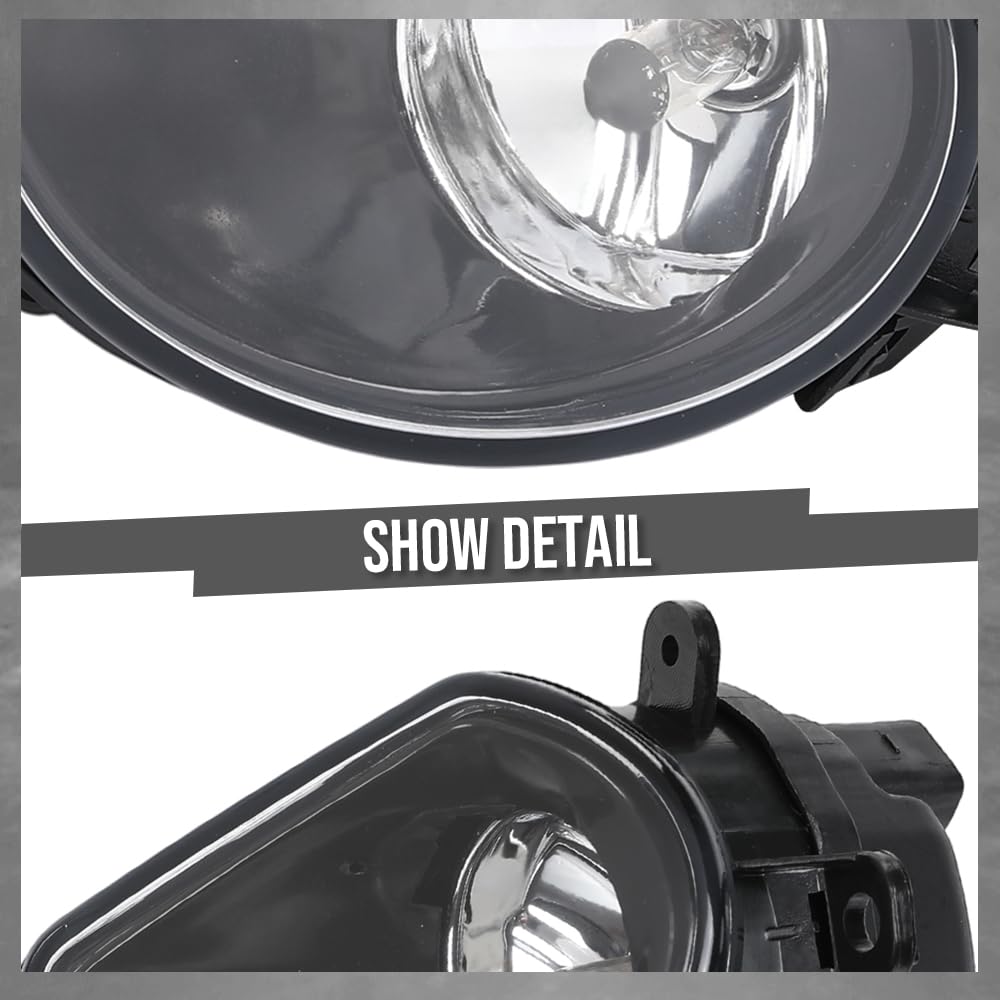 G-PLUS Pair Side Front Bumper Fog Light Lamps Compatible with Audi A8 D3 2004-2007 4E0941699A, 4E0941700A Black
