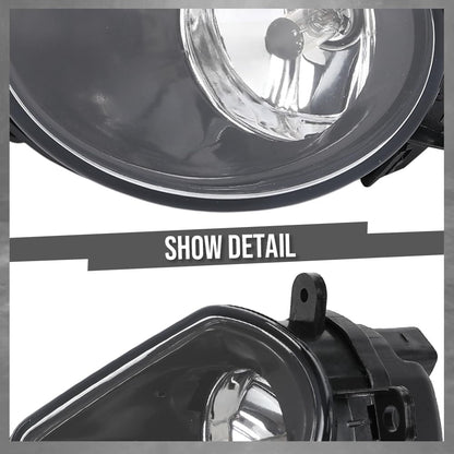 G-PLUS Pair Side Front Bumper Fog Light Lamps Compatible with Audi A8 D3 2004-2007 4E0941699A, 4E0941700A Black