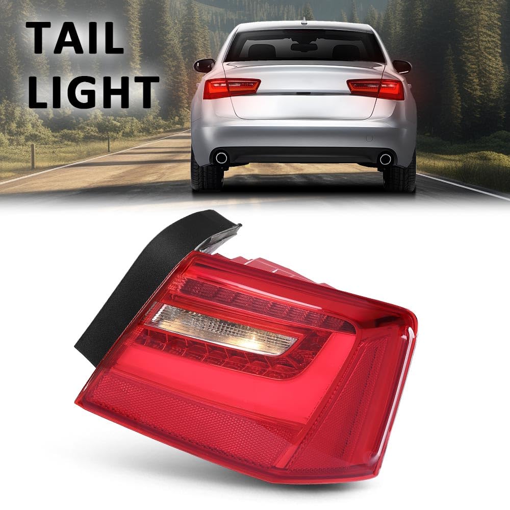 G-PLUS LED Outer Tail Light Assembly Rear Brake Lamp Right Passenger Side Compatible with Audi A6 C7 2012-2016,Not Fit for S Line/TDI / S6 Model 4G5945094A, 4G9945094B Luces Traseras