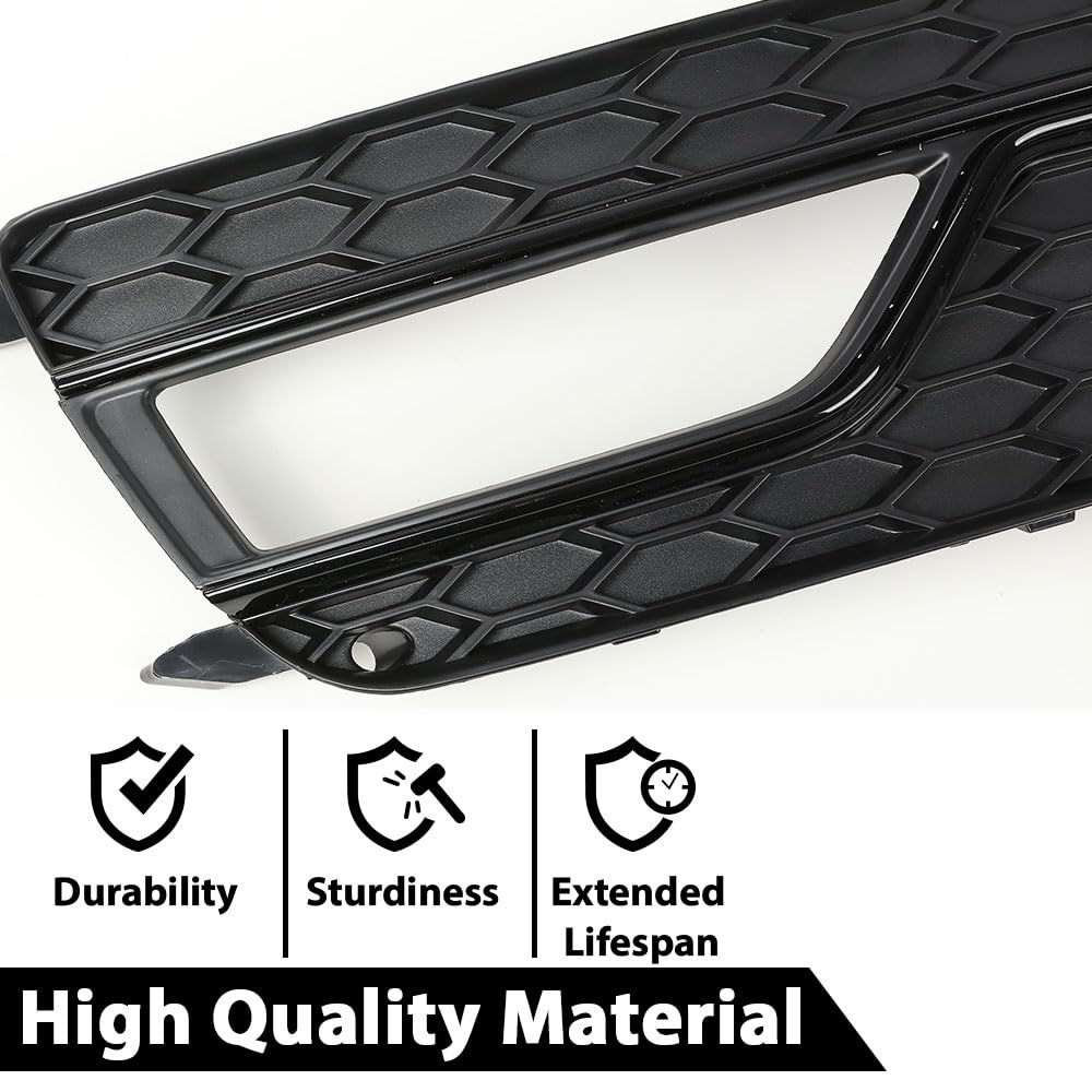 G-PLUS Black Front Bumper Fog Light Grilles Covers Driver and Passenger Side Fit Audi A5 S-Line S5 2013-2016 /Only Fit S-Line S5 Bumper Models/Not Fit For A5 Basic Version 8T0807681K 8T0807682K