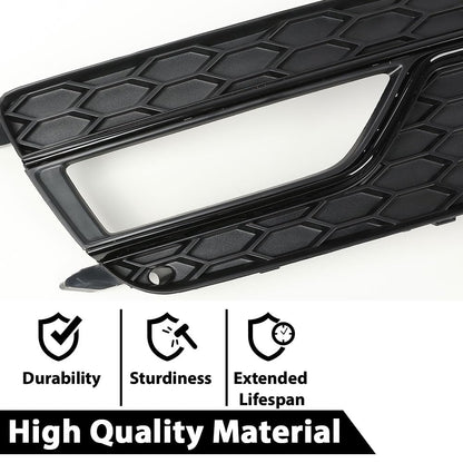 G-PLUS Black Front Bumper Fog Light Grilles Covers Driver and Passenger Side Fit Audi A5 S-Line S5 2013-2016 /Only Fit S-Line S5 Bumper Models/Not Fit For A5 Basic Version 8T0807681K 8T0807682K