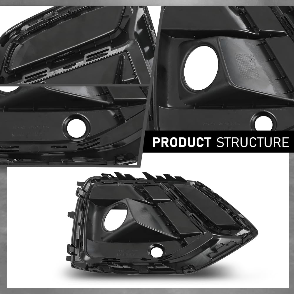 G-PLUS Pair Front Bumper Fog Light Cover Grille Trim, Compatible with Audi Q5/ Q5 Sportback 2021 2022 2023, Left Driver & Right Passenger Side 2PCS