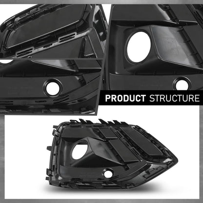 G-PLUS Pair Front Bumper Fog Light Cover Grille Trim, Compatible with Audi Q5/ Q5 Sportback 2021 2022 2023, Left Driver & Right Passenger Side 2PCS