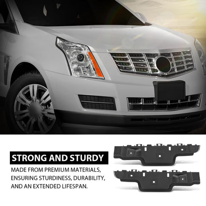 G-PLUS Bumper Bracket Front Left & Right Upper Stiffener Compatible with Cadillac SRX (submodel: Base, Luxury, Performance, Premium) 2010-2016 GM1043113, GM1042113, 22806471, 22806472 Black