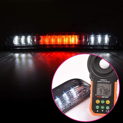 Compatible with Ford F150 2015 2016 2017 2018 2019 LED 3rd Third Brake Light Rear High Mount Cargo Stop Lamp Clear Lens Black Housing
