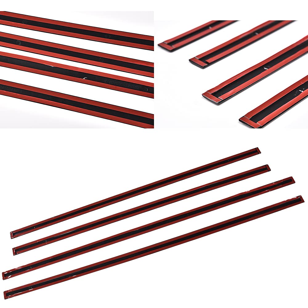 G-PLUS Body Side Molding Trim 1/18" Compatible with 2014-2018 Chevy Silverado/GMC Sierra Crew Cab,4pcs (Black)
