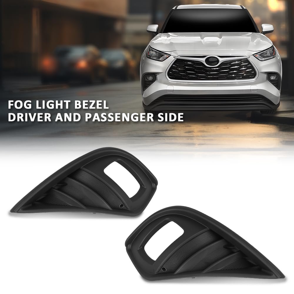 G-PLUS Fog Light Bezel Driver and Passenger Side Pair Compatible with Toyota Highlander 2020-2022 TO1038239