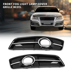 G-PLUS 2PCS Fog Light Covers for Audi A3 2010-2013 Chrome Grille Bezel Side View