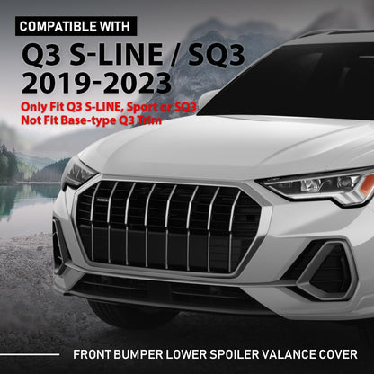 G-PLUS Front Bumper Lower Spoiler Valance Cover, Compatible with Audi Q3 S-line Or SQ3 2019-2023, AU3807061, 83A807061BGRU