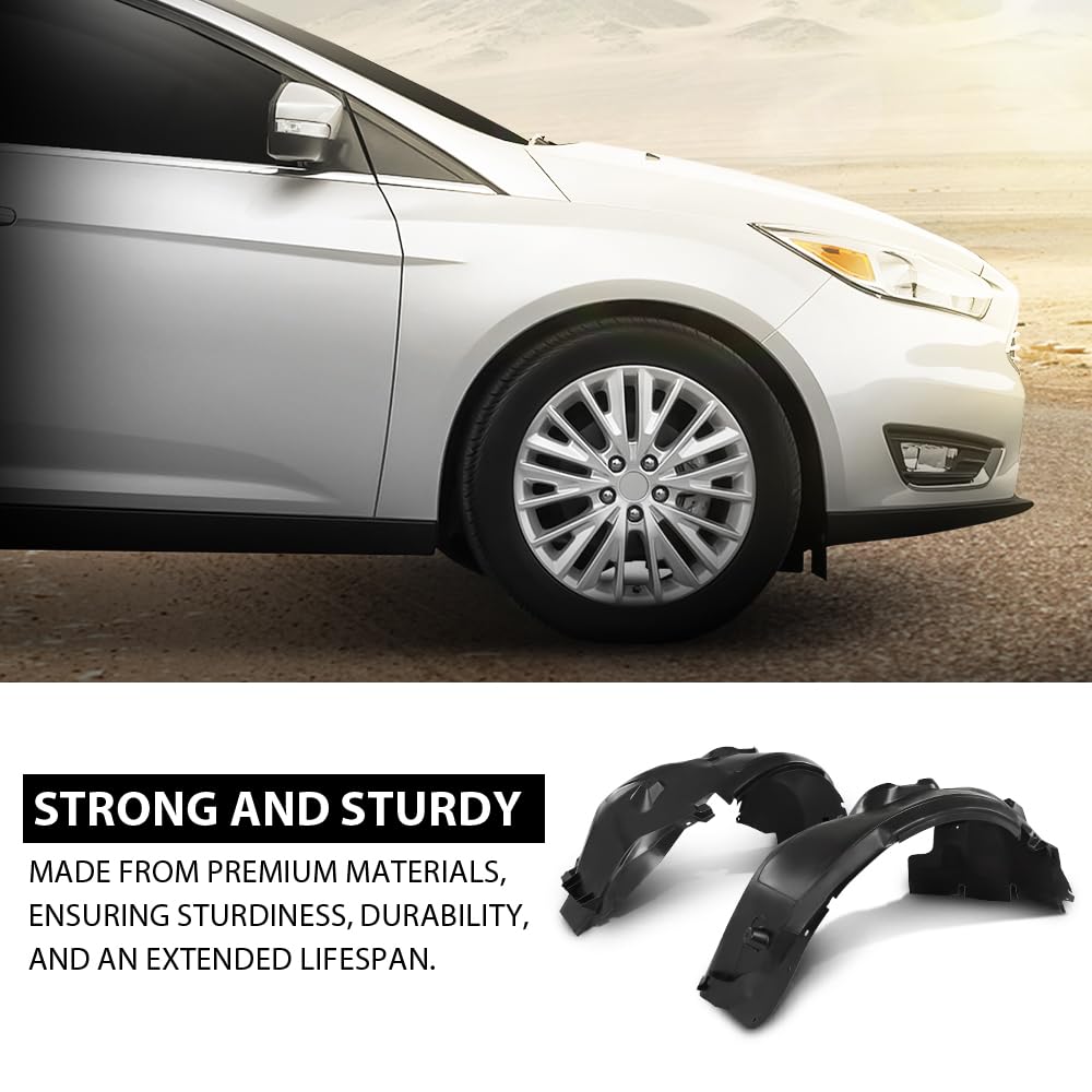 G-PLUS Pair Front Fender Liner, Compatible with Ford Focus S SE 2012-2018, LH Driver & RH Passenger 2PCS, AM5Z16102A, AM5Z16103A