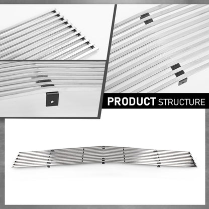G-PLUS Upper Chrome Billet Grille Grill Insert Compatible with Chevy Blazer 1991-1994 / Chevy S10 1991-1993 Phantom Grille C85232A Silver