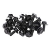 G-PLUS 20PCS Body Bolt Screw Fastener Fender M6-1.0X 16mm Long- 10mm Hex- 17mm Washer Steel Black Vehicle Body Screws