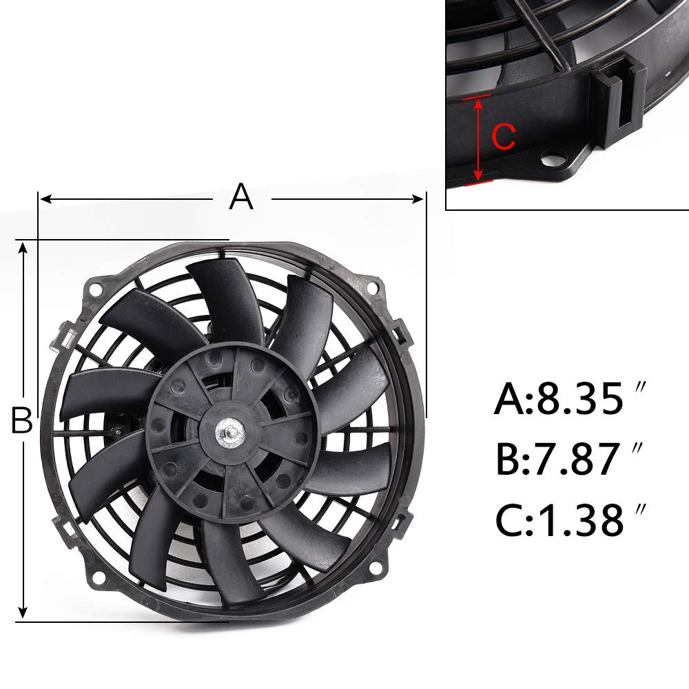 G-PLUS Universal 30 Row AN10 Aluminum Transmission Engine Oil Cooler Kit Black+ 7" Electric Cooling Fan Kit
