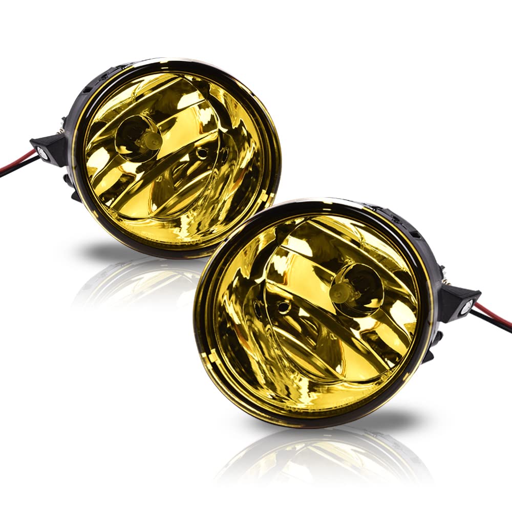 G-PLUS Bumper Fog Lights Compatible with 2004-2015 Nissan Titan / 2005-2007 Nissan Armada Driving Fog Lamps w/Bulbs Left and Right Side neblineros para autos delantero faros antiniebla