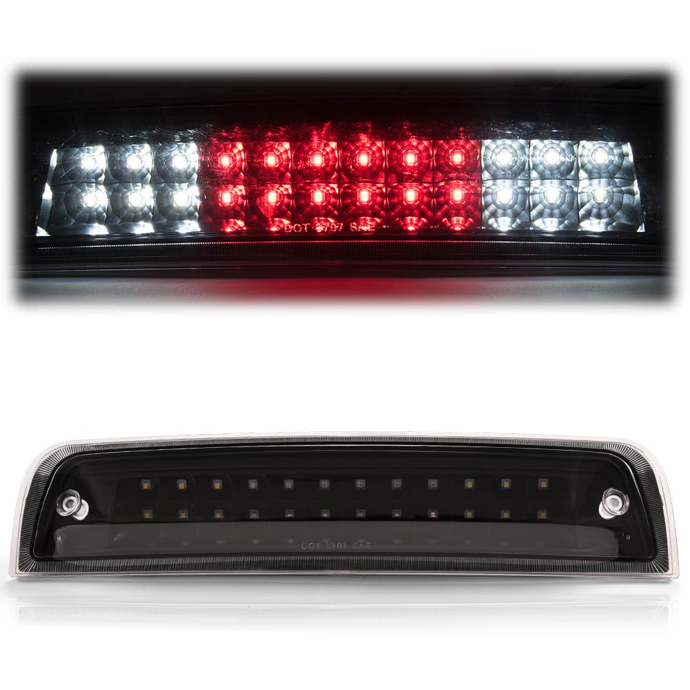 G-PLUS High Mount Dual Row LED 3rd Third Brake Light Compatible with Dodge Ram 1500 2009-2017 / Ram 2500 3500 2010-2017 High Mount Stop Cargo Lamps Assembly Black Housing