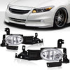 G-PLUS Bumper Fog Lights, Compatible with Honda Accord Sedan 2011 2012 Clear Lens Fog Lamps w/Switch Driver & Passenger Side