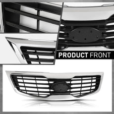 G-PLUS Bumper Grille for Kia Sportage 2011-2012 Chrome Trim Close-up View