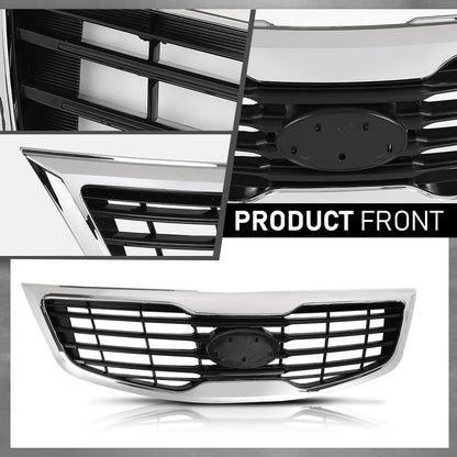 G-PLUS Front Bumper Grille with Chrome Molding Plastic Compatible with Kia Sportage 2011-2012 863503W000, KI1200147 Grill
