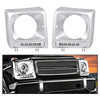 G-PLUS Silver Headlight Bezel with LED DRL Light Strip & Wire harness Compatible with 1990-2018 Mercedes Benz G-class W463 G63 G65 G500 G550 G55 AMG