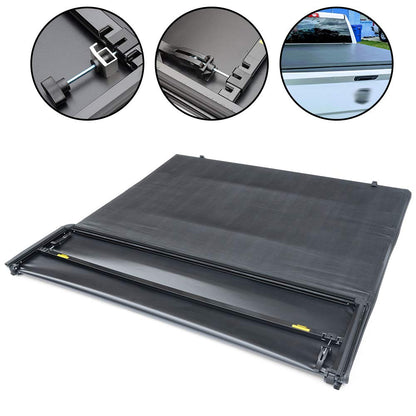 G-PLUS T4 Four-Fold Soft 6.5Ft Truck Tonneau Cover Replacement for 2005-2011 Dodge Dakota Quad Cab | 80" Standard Short Bed | Not for Flareside & Stepside Style Model