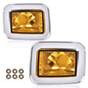 G-PLUS 2pcs Front Clear Chrome Parking Signal Light Set Fit 2003-2008 Hummer H2/2005-2008 Hummer H2 SUT Amber Lens