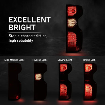 G-PLUS Rear Right Tail Light Assembly Compatible with Chevy Silverado 1500 2019-2023, Fit Chevy Silverado 2500HD 3500HD 2020-2023, Fit Halogen Type Only, 84554657 GM2801308, Red Lens
