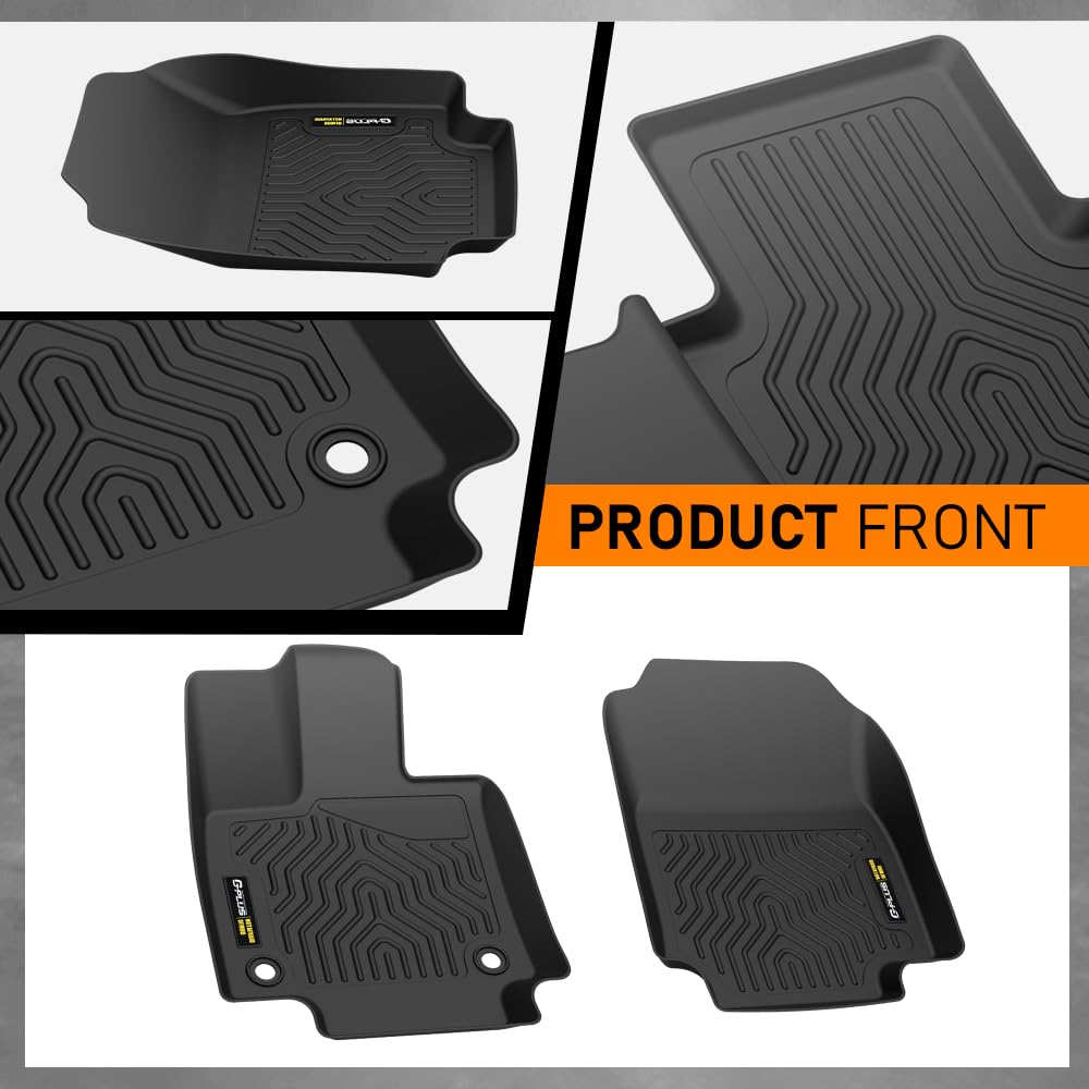 G-PLUS Floor Mats 3PCS, Fit for Toyota RAV4 2019-2024 2025 (Include Hybrid), All Weather Protection TPE Floor Liners,1st & 2nd Row Car Mats