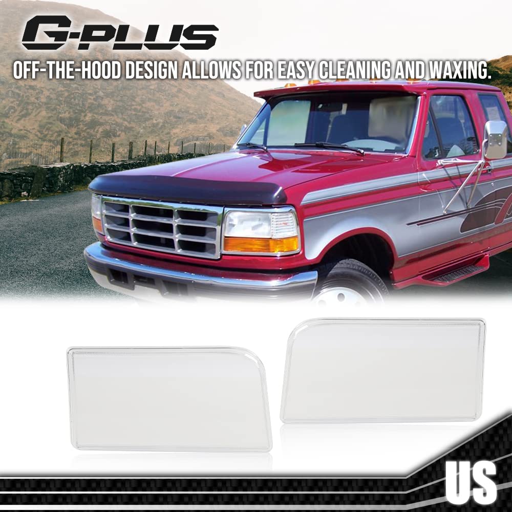 G-PLUS Headlights w/Corner Signal Bumper Lamps 6pc Compatible with 1992-1996 Bronco 1992-1996 F150 F2TZ13008A, F2TZ13008B
