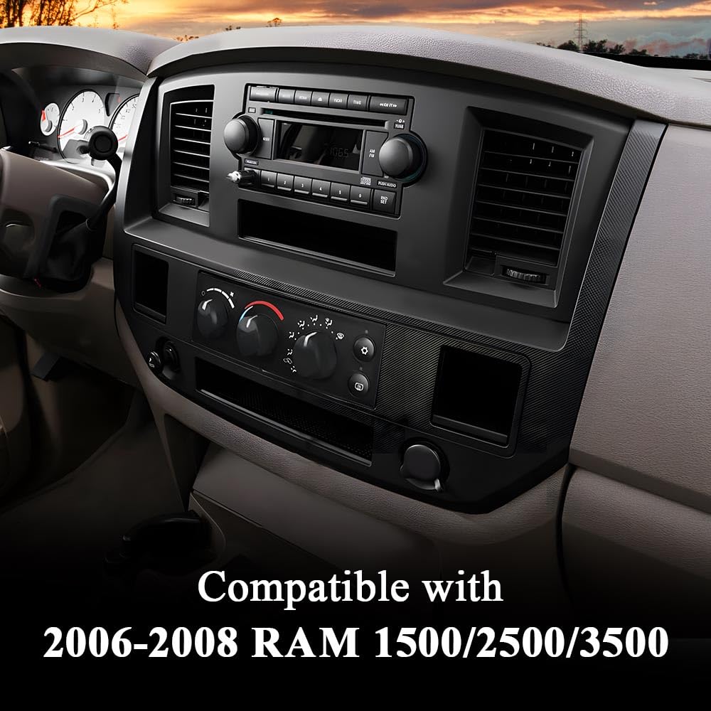 G-PLUS Center Dashboard Radio Climate Control Air Vent Bezel Panel Compatible with Dodge Ram 1500 2500 3500 Truck 2006-2008