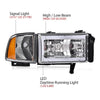 G-PLUS LED C Light Bar Headlights Assembly Fit Dodge Ram 1500 1994-2001/Fit Dodge Ram 2500 3500 1994-2002 Headlamps w/o Bulbs DRL Clear Lens Chrome Housing Clear Reflector,faros delanteros