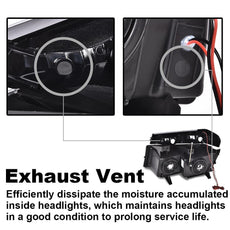 G-PLUS LED DRL Headlights for Chevy Colorado GMC Canyon Isuzu 2004-2012 Black Housing Additional Angle
