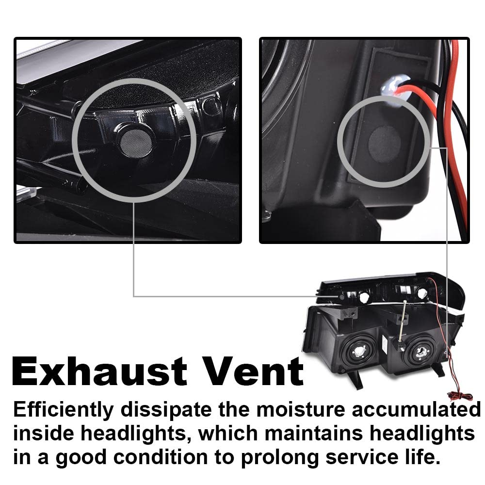 G-PLUS LED DRL headlights,Fit Chevy Colorado/GMC Canyon 2004-2012,Fit Isuzu i-280 i-350 2006/i-290 i-370 2007-2008 Headlamps, Clear Lens Black Housing Amber Reflector,faros delanteros Assembly