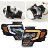 G-PLUS Left & Right Side Headlights Assembly & Tail lights Compatible with Ford F150 2009 2010 2011 2012 2013 2014 (Clear Lens Black Housing Amber Reflector Headlights + Tail lights)