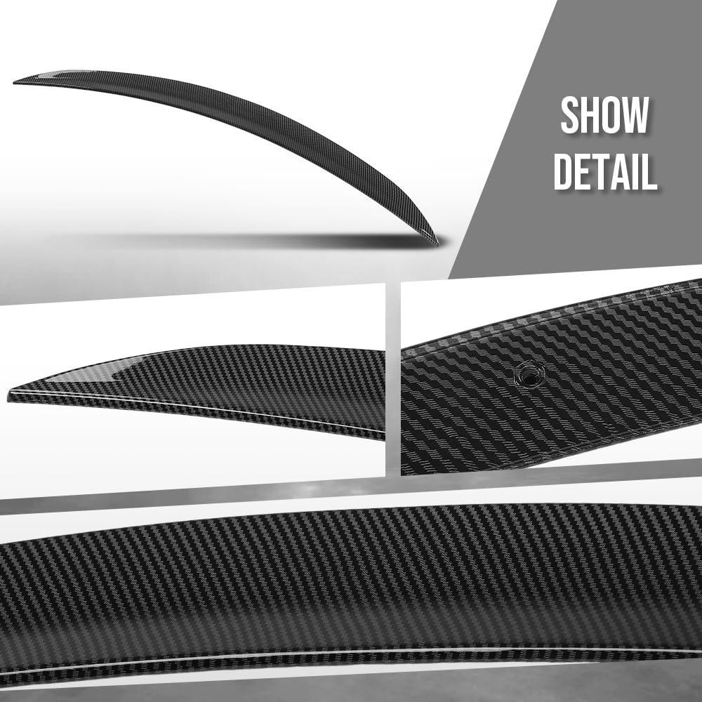 G-PLUS Rear Trunk Spoiler Wing Compatible with BMW 3 Series M3 E90 Sedan 2005 2006 2007 2008 2009 2010 2011 Rear Trunk Spoiler Lip Wing Carbon Fiber Black