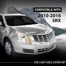 G-PLUS Fog Light Cover for Cadillac SRX 2010-2016 Black Pair Front View
